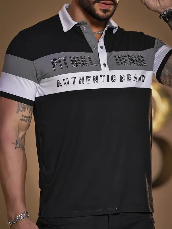 Polo Masculina Moderna Slim Pit Bull Jeans Luxo Autêntica e Confortável