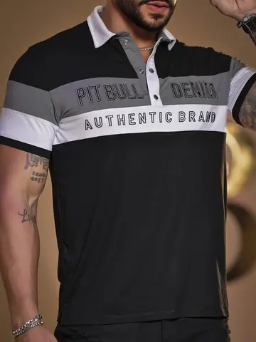 Polo Masculina Moderna Slim Pit Bull Jeans Luxo Autêntica e Confortável