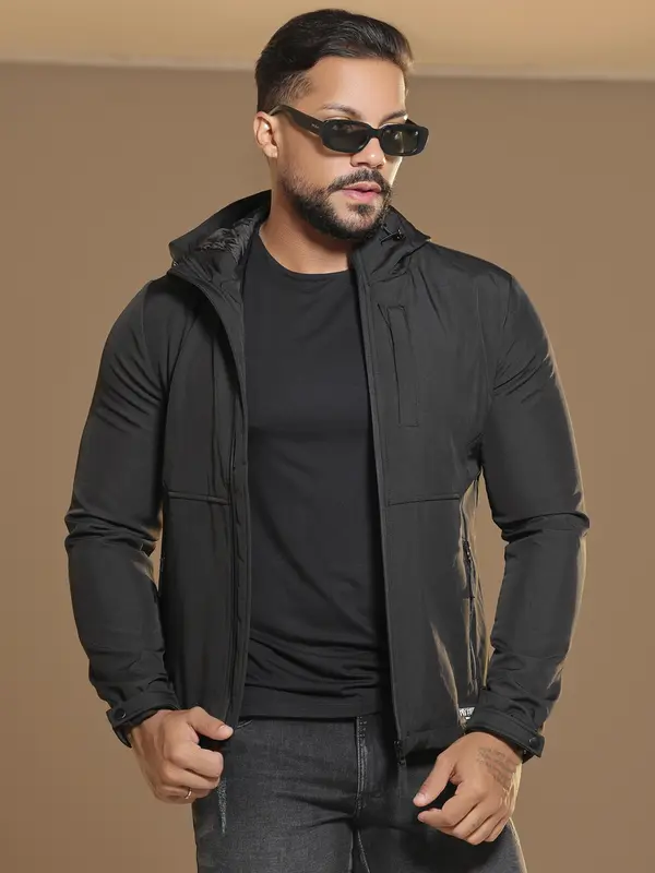 Jaqueta Masculina Estilosa com Capuz Pit Bull Jeans Luxo