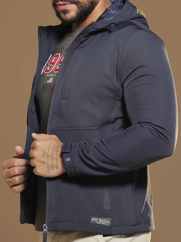 Jaqueta Masculina Estilosa com Capuz Pit Bull Jeans Luxo