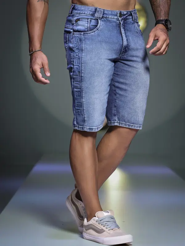 Bermuda Masculina Casual Pit Bull Jeans Luxo Confortável e Clássica