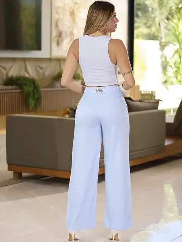 CALÇA FEMININA FLARE DESPOJADA E ELEGANTE CINTURA ALTA EMPÓRIO PIT BULL