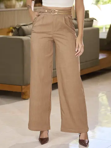 CALÇA FEMININA FLARE DESPOJADA E ELEGANTE CINTURA ALTA EMPÓRIO PIT BULL