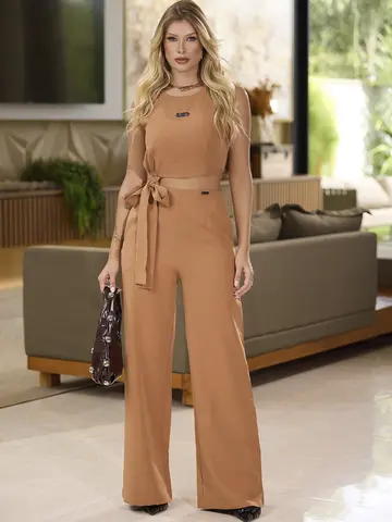 CONJUNTO FEMININO CROPPED E CALÇA PANTALONA SOFISTICADO EMPÓRIO PIT BULL