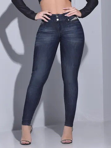 Calça Skinny Feminina Estilosa Pit Bull Jeans Sofisticada Com Destroyeds