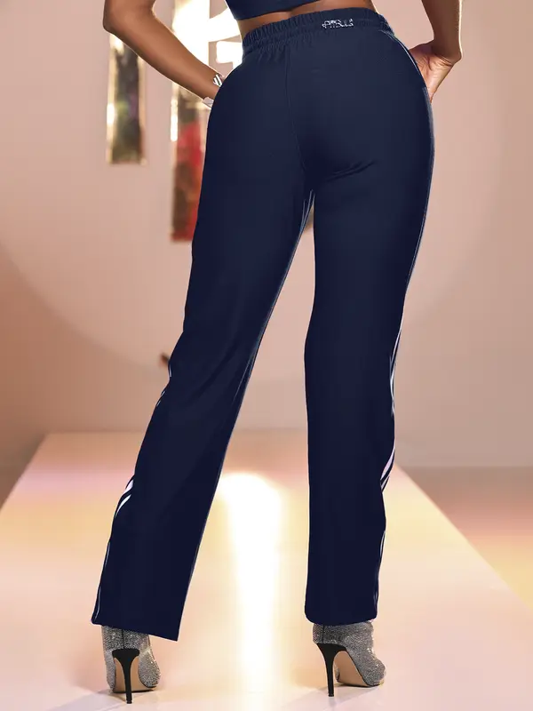 Calça Pantalona Pit Bull Jeans Fashion e Confortável com Cordão de Strass