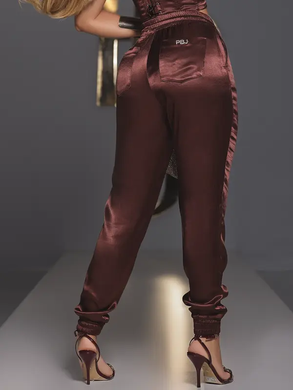 Calça Jogger Feminina Acetinada Pit Bull Jeans Elegante e Versátil