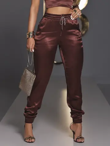 Calça Jogger Feminina Acetinada Pit Bull Jeans Elegante e Versátil