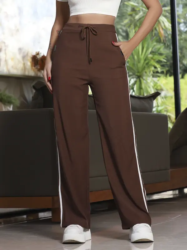 CALÇA WIDE LEG FEMININA VERSÁTIL CINTURA ALTA EMPÓRIO PIT BULL COM CORDÃO