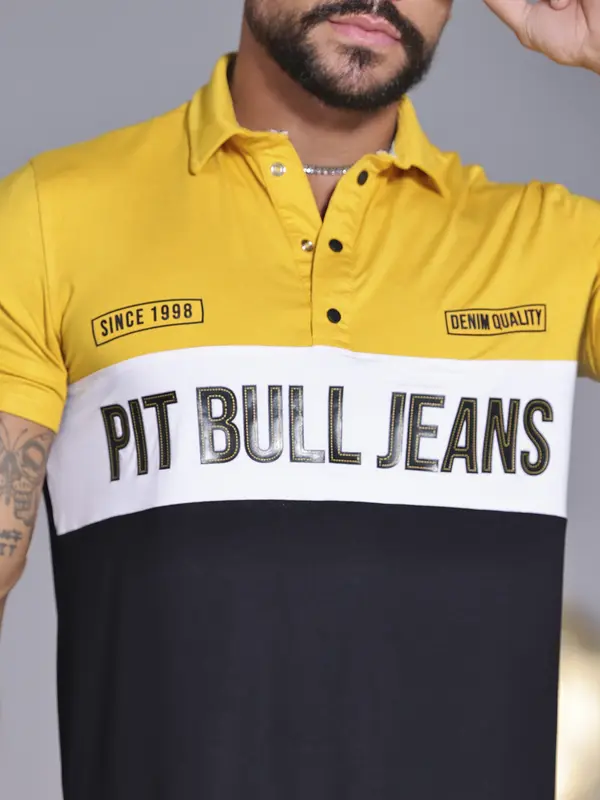 Polo Masculina Slim com Estampa Pit Bull Jeans