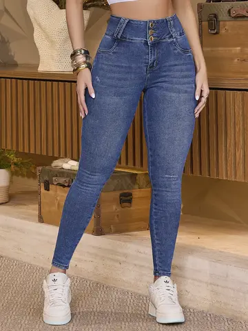 Calça Skinny Cós Largo e Efeito Modelador Pit Bull Jeans