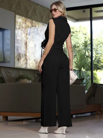 CONJUNTO CROPPED E CALÇA ALFAIATARIA LEVE E ELEGANTE EMPÓRIO PIT BULL