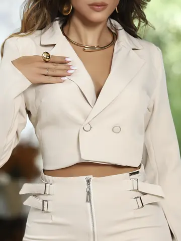 CONJUNTO FEMININO CALÇA E BLAZER CROPPED ESTILOSO EMPÓRIO PIT BULL