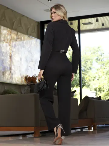 CONJUNTO FEMININO CALÇA E BLAZER CROPPED ESTILOSO EMPÓRIO PIT BULL