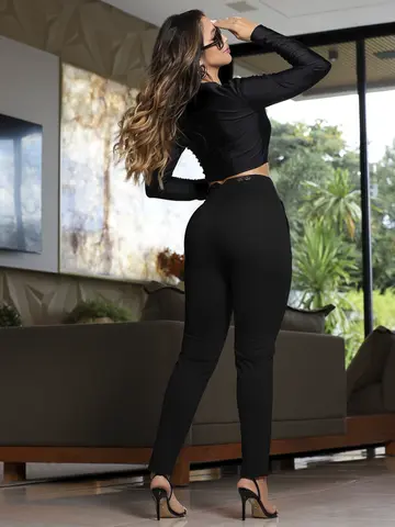 CALÇA ALFAIATARIA FEMININA CINTURA ALTA MODERNA EMPÓRIO PIT BULL