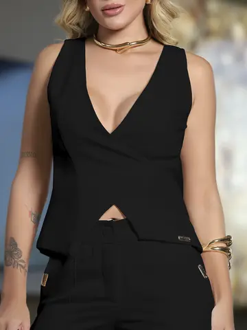 Conjunto Calça e Blusa Sofisticada com Detalhe de Amarração Empório Pit Bull