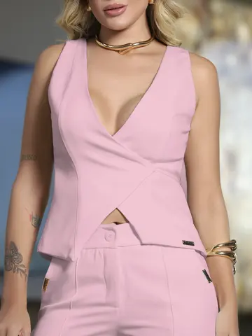 Conjunto Calça e Blusa Sofisticada com Detalhe de Amarração Empório Pit Bull