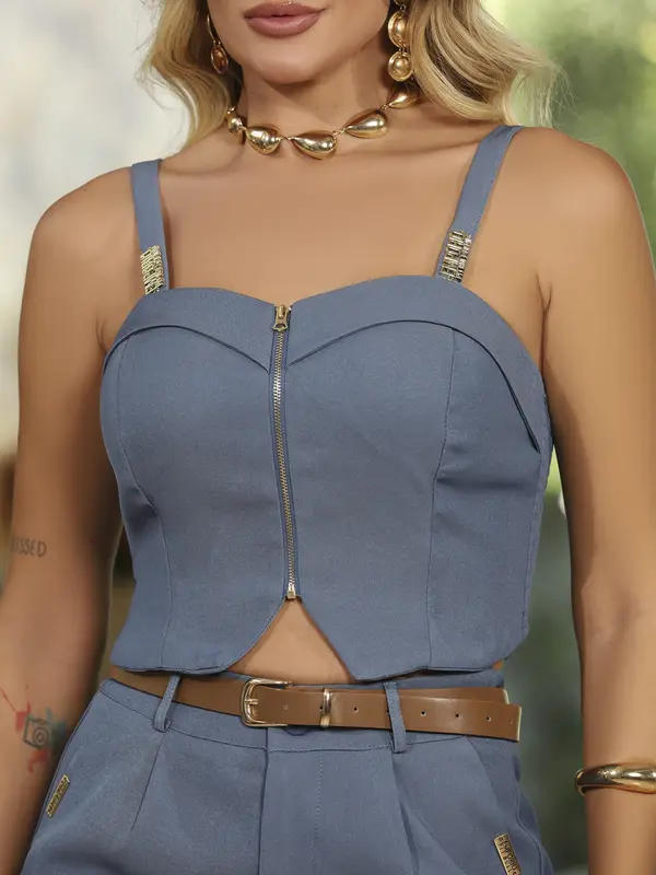 CONJUNTO SHORT E CROPPED CASUAL COM BOJO EMPÓRIO PIT BULL