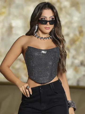 Corset Conceito Sofisticado e Modelador com Brilho Pit Bull Jeans Luxo