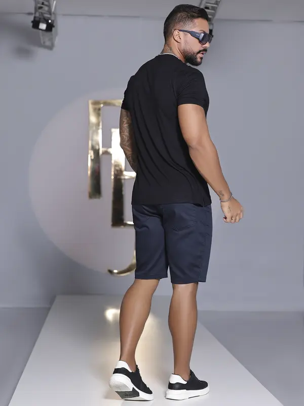 BERMUDA MASCULINA COM ELÁSTICO NO CÓS PIT BULL JEANS
