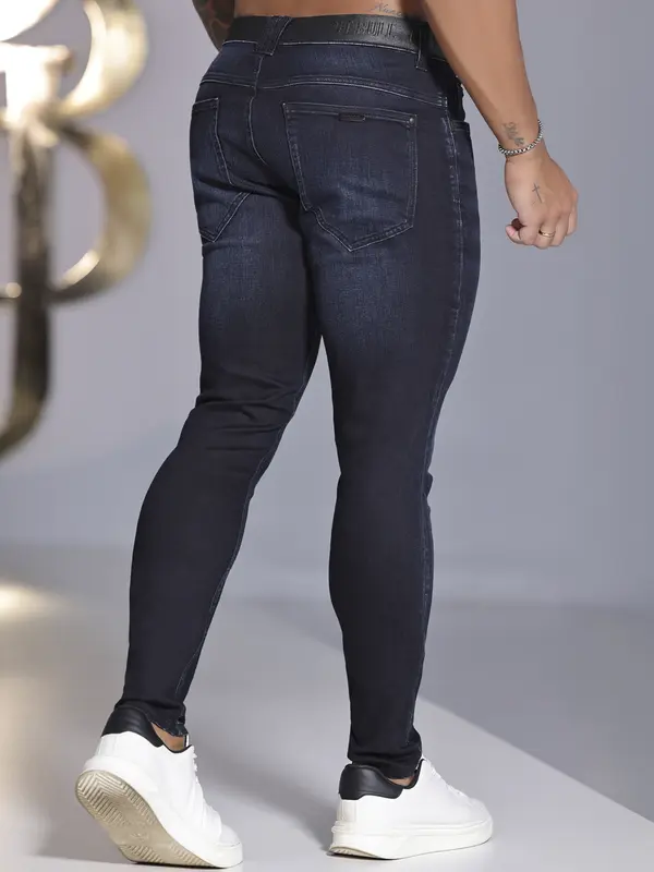 Calça Masculina com Elástico no Cós e Lavagem Moderna Pit Bull Jeans Luxo