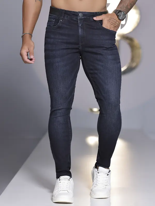 Calça Masculina com Elástico no Cós e Lavagem Moderna Pit Bull Jeans Luxo