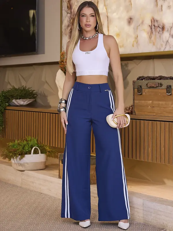 CALÇA WIDE LEG EMPÓRIO PIT BULL SOFISTICADA COM TOQUE CONTEMPORÂNEO