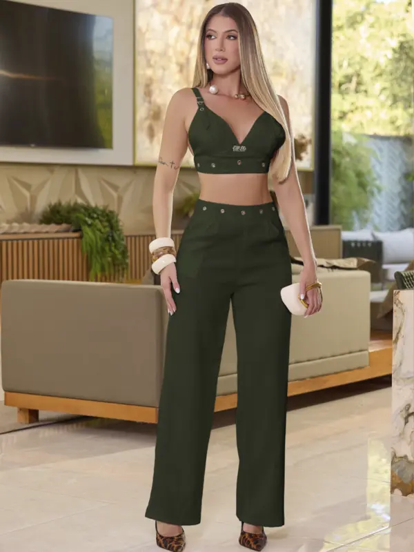 Conjunto Calça e Top Empório Pit Bull Acabamento Elegante e Refinado