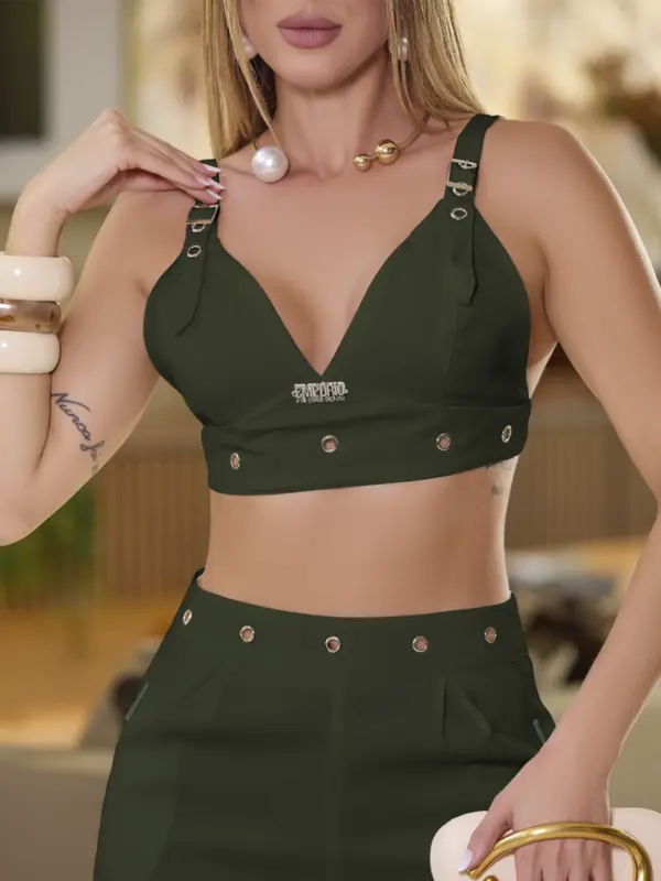 Conjunto Calça e Top Empório Pit Bull Acabamento Elegante e Refinado