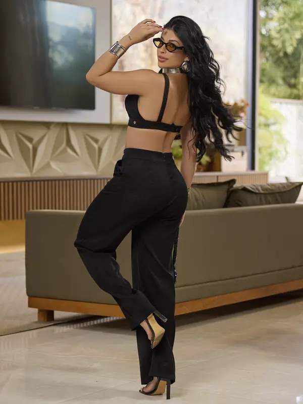 Conjunto Calça e Top Empório Pit Bull Acabamento Elegante e Refinado