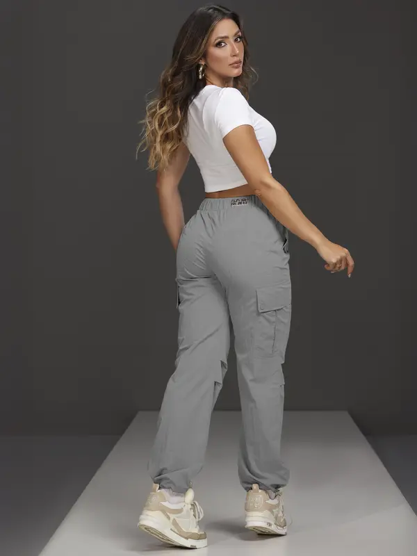 Calça Parachutes Empório Pit Bull Estilo Urbano e Moderno com Cordão