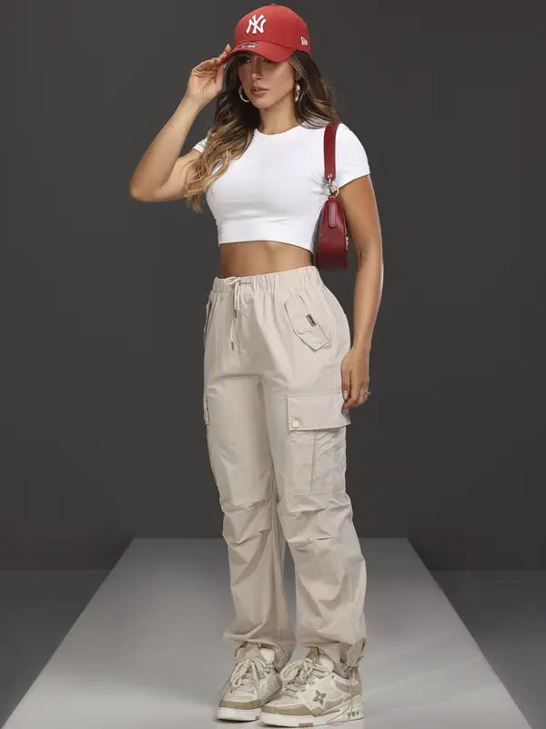 Calça Parachutes Empório Pit Bull Estilo Urbano e Moderno com Cordão