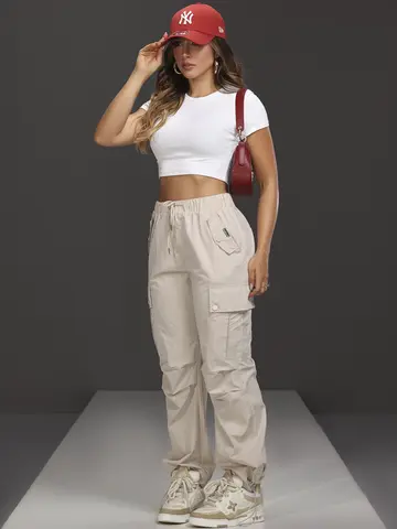 Calça Parachutes Empório Pit Bull Estilo Urbano e Moderno com Cordão