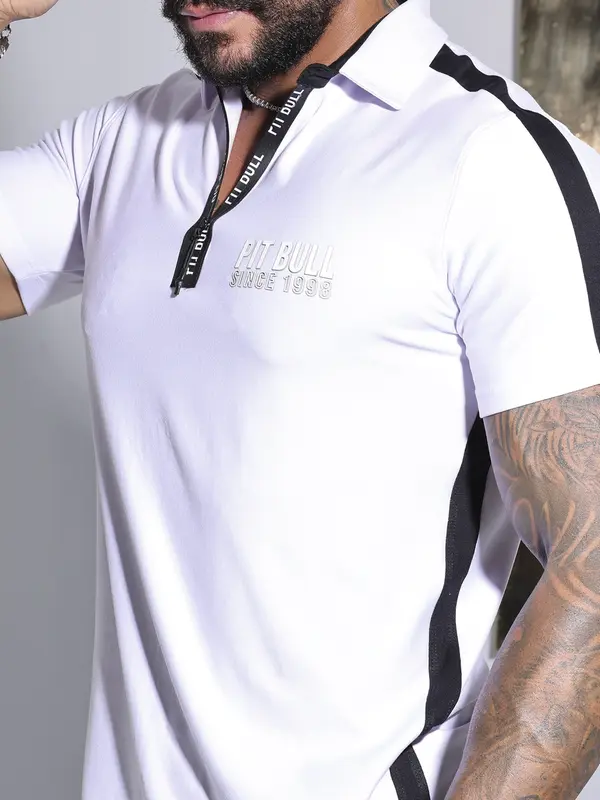 Polo Masculina Pit Bull Jeans com Modelagem Slim e Zíper Personalizado