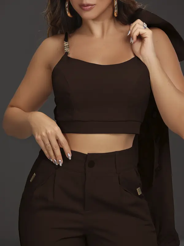 CONJUNTO COM CALÇA, JAQUETA E TOP EMPÓRIO PIT BULL CASUAL E REFINADO