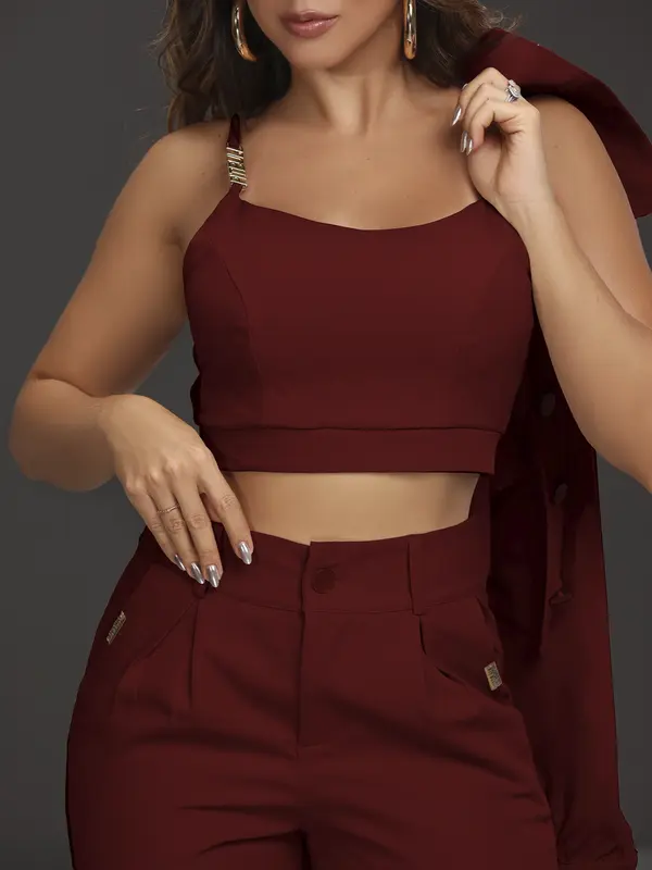 CONJUNTO COM CALÇA, JAQUETA E TOP EMPÓRIO PIT BULL CASUAL E REFINADO