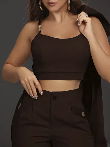 CONJUNTO COM CALÇA, JAQUETA E TOP EMPÓRIO PIT BULL CASUAL E REFINADO
