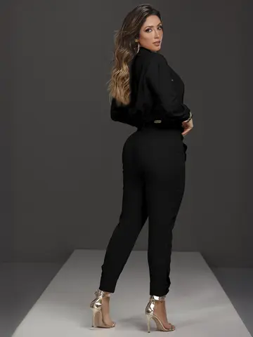 CONJUNTO COM CALÇA, JAQUETA E TOP EMPÓRIO PIT BULL CASUAL E REFINADO