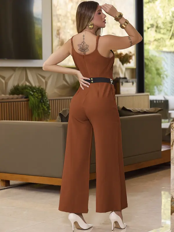 Macacão Elegante com Cinto e Modelagem Refinada Empório Pit Bull