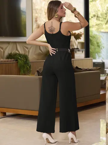 Macacão Elegante com Cinto e Modelagem Refinada Empório Pit Bull