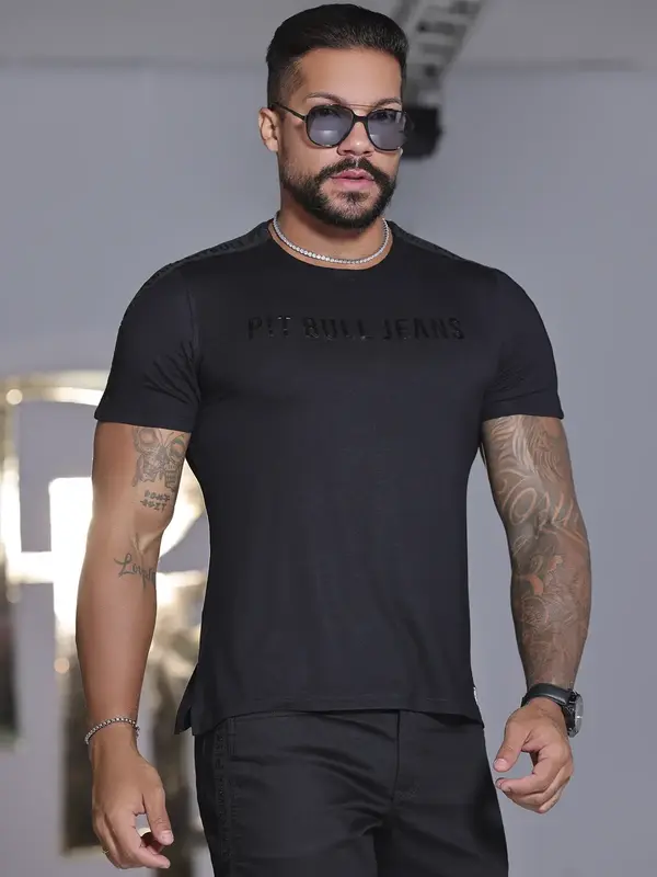 Camiseta Gola O Pit Bull Jeans Luxo Leve e Estilosa com Elástico Personalizado