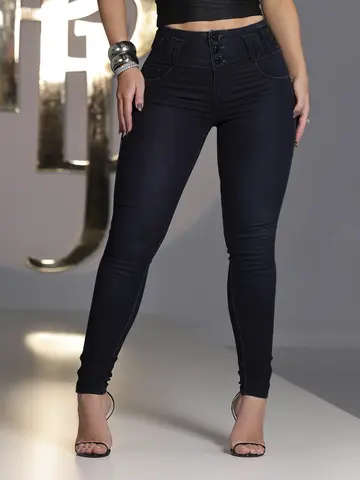 Calça Skinny Pit Bull Jeans Luxo com Bordado Manual Personalizado em Strass