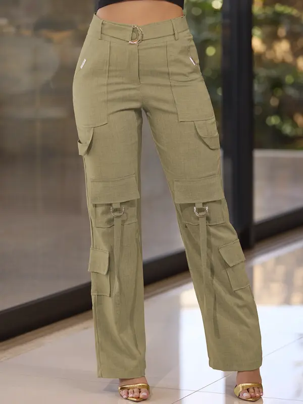 Calça com Cinto e Bolsos Cargo Versátil e Elegante Empório Pit Bull