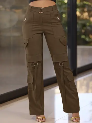 Calça com Cinto e Bolsos Cargo Versátil e Elegante Empório Pit Bull