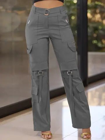 Calça com Cinto e Bolsos Cargo Versátil e Elegante Empório Pit Bull