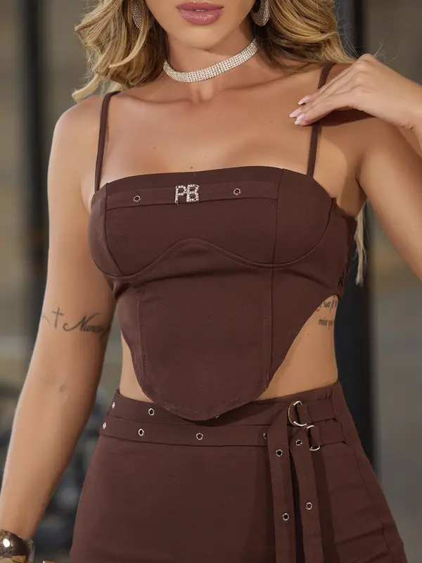 Conjunto Saia e Cropped Refinado e Sofisticado Empório Pit Bull