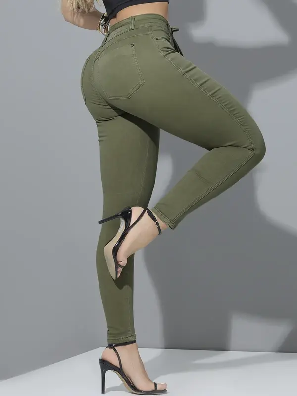 CALÇA JOGGER FEMININA PIT BULL JEANS CONFORTÁVEL E MODELADORA COM CORDÃO