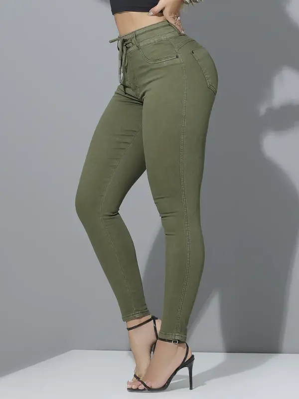 CALÇA JOGGER FEMININA PIT BULL JEANS CONFORTÁVEL E MODELADORA COM CORDÃO