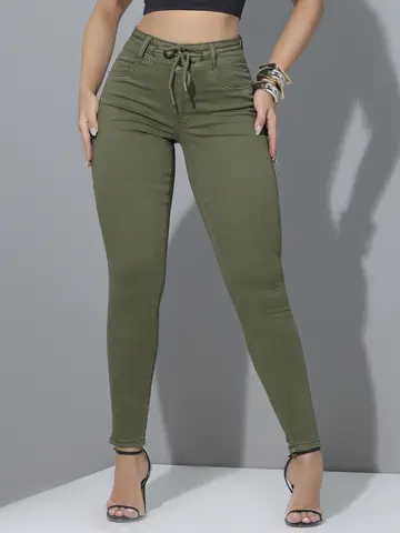 CALÇA JOGGER FEMININA PIT BULL JEANS CONFORTÁVEL E MODELADORA COM CORDÃO