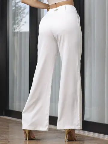 Calça Feminina Wide Leg Elegante e Sofisticada Empório Pit Bull
